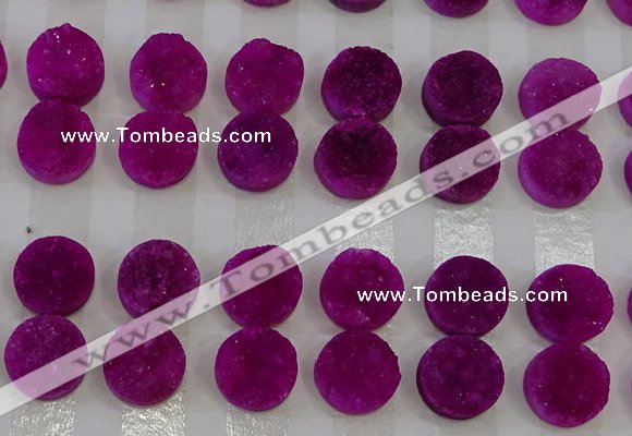 CGC112 14mm flat round druzy quartz cabochons wholesale