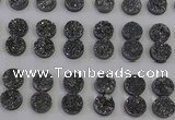 CGC113 14mm flat round druzy quartz cabochons wholesale