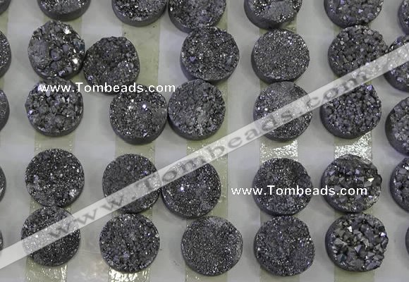 CGC120 16mm flat round druzy quartz cabochons wholesale