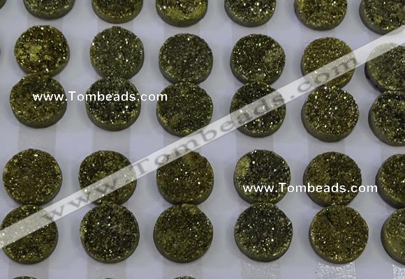 CGC121 16mm flat round druzy quartz cabochons wholesale