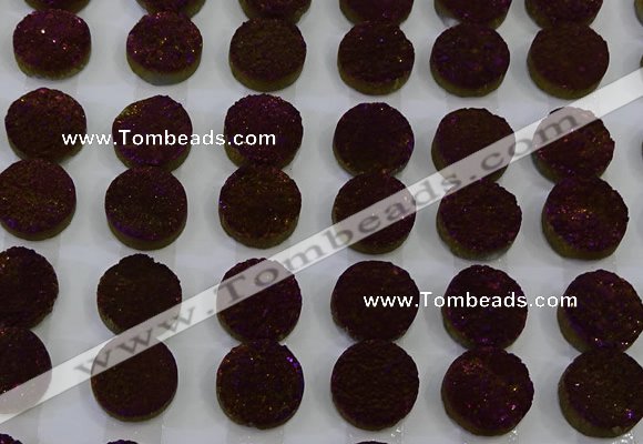 CGC122 16mm flat round druzy quartz cabochons wholesale