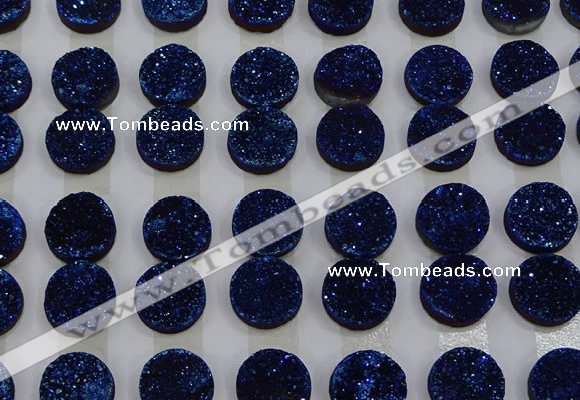 CGC124 16mm flat round druzy quartz cabochons wholesale