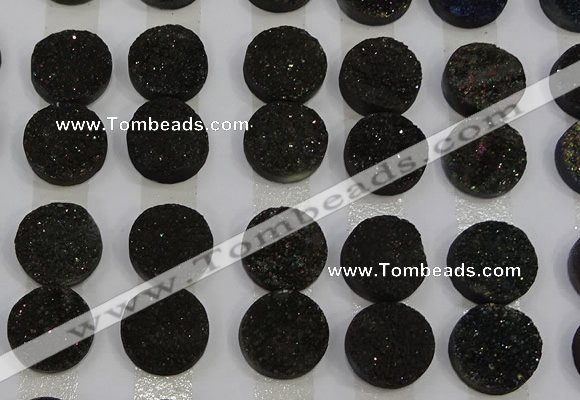 CGC125 16mm flat round druzy quartz cabochons wholesale