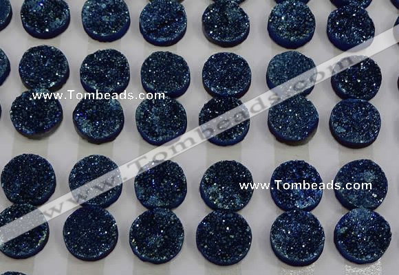 CGC126 16mm flat round druzy quartz cabochons wholesale