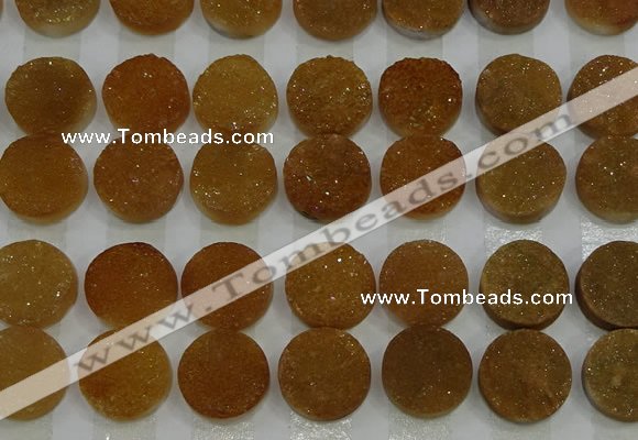 CGC127 16mm flat round druzy quartz cabochons wholesale