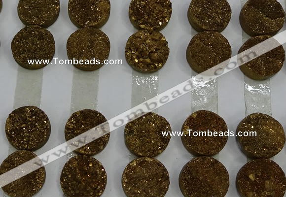 CGC130 18mm flat round druzy quartz cabochons wholesale