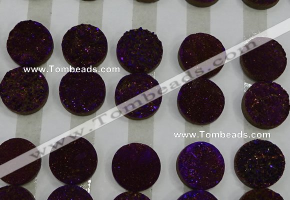 CGC133 18mm flat round druzy quartz cabochons wholesale