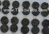 CGC134 18mm flat round druzy quartz cabochons wholesale