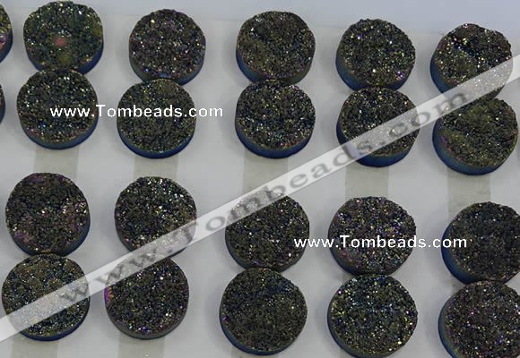 CGC134 18mm flat round druzy quartz cabochons wholesale