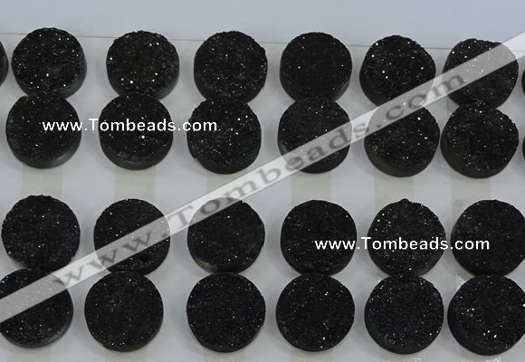 CGC135 18mm flat round druzy quartz cabochons wholesale