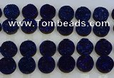 CGC142 20mm flat round druzy quartz cabochons wholesale