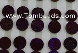 CGC145 20mm flat round druzy quartz cabochons wholesale