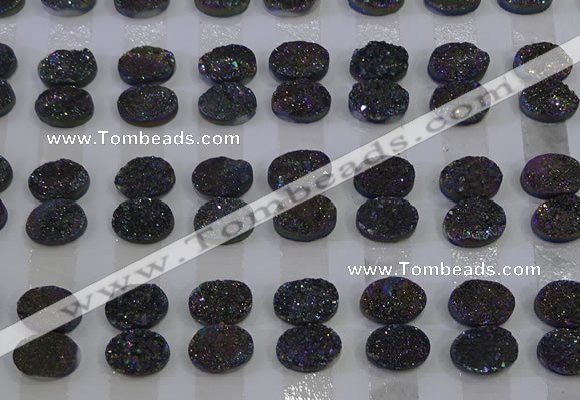CGC154 8*10mm oval druzy quartz cabochons wholesale