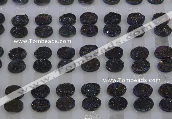 CGC163 10*14mm oval druzy quartz cabochons wholesale