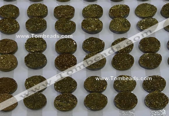 CGC167 10*14mm oval druzy quartz cabochons wholesale