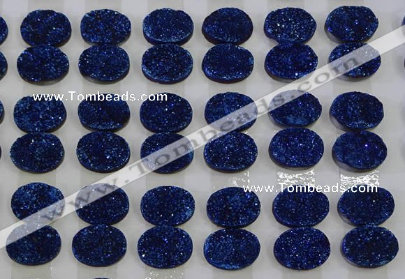 CGC173 12*16mm oval druzy quartz cabochons wholesale