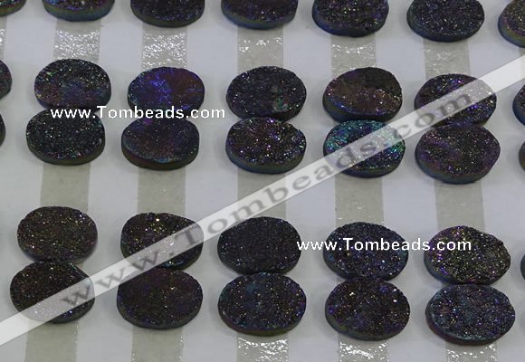 CGC186 13*18mm oval druzy quartz cabochons wholesale