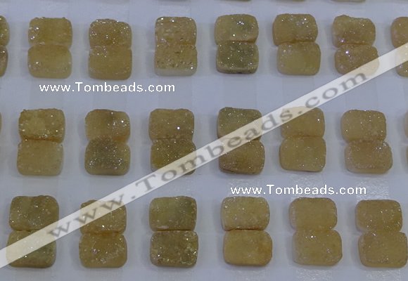 CGC203 10*14mm rectangle druzy quartz cabochons wholesale