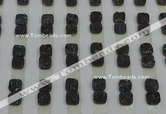 CGC210 10*10mm square druzy quartz cabochons wholesale