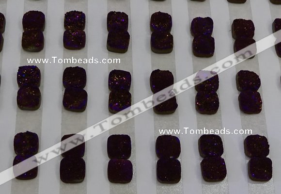 CGC212 10*10mm square druzy quartz cabochons wholesale