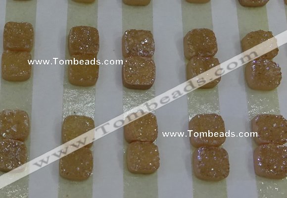 CGC215 10*10mm square druzy quartz cabochons wholesale