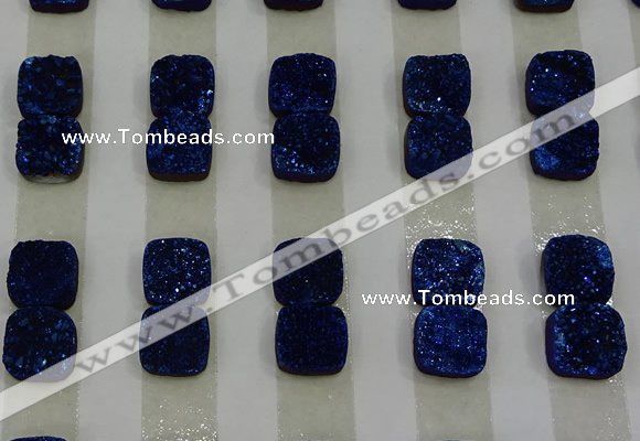 CGC219 10*10mm square druzy quartz cabochons wholesale