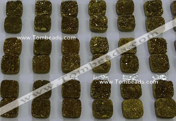 CGC220 12*12mm square druzy quartz cabochons wholesale