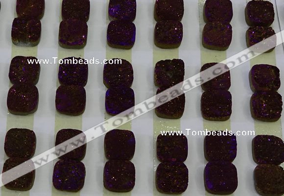 CGC222 12*12mm square druzy quartz cabochons wholesale