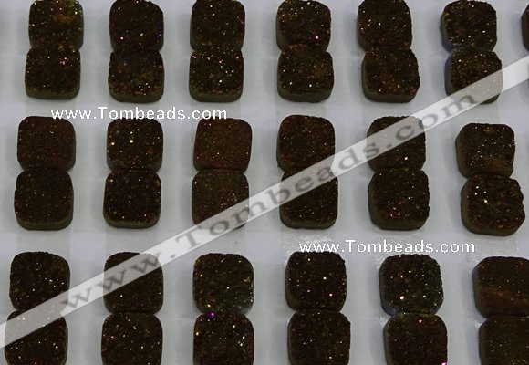 CGC225 12*12mm square druzy quartz cabochons wholesale