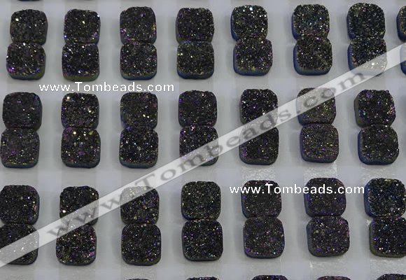 CGC228 12*12mm square druzy quartz cabochons wholesale