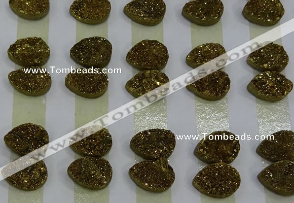 CGC231 10*14mm flat teardrop druzy quartz cabochons wholesale