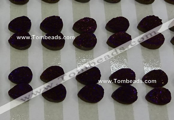 CGC232 10*14mm flat teardrop druzy quartz cabochons wholesale
