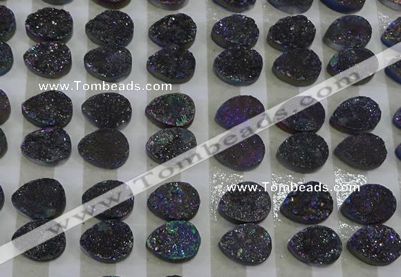 CGC245 12*16mm flat teardrop druzy quartz cabochons wholesale