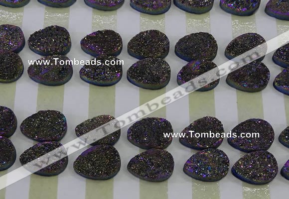 CGC251 13*18mm flat teardrop druzy quartz cabochons wholesale