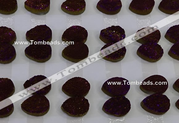 CGC252 13*18mm flat teardrop druzy quartz cabochons wholesale