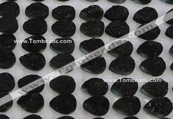 CGC257 13*18mm flat teardrop druzy quartz cabochons wholesale