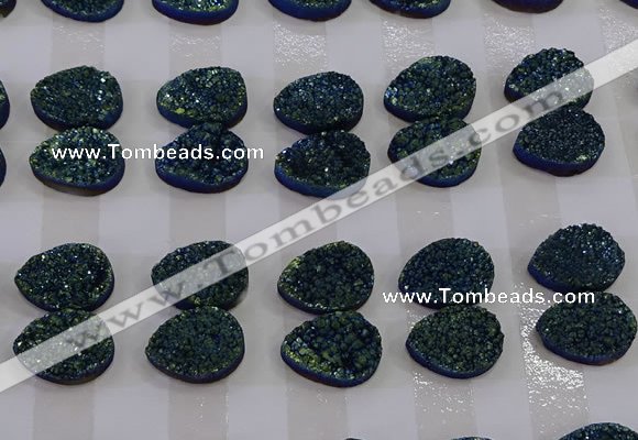 CGC259 13*18mm flat teardrop druzy quartz cabochons wholesale