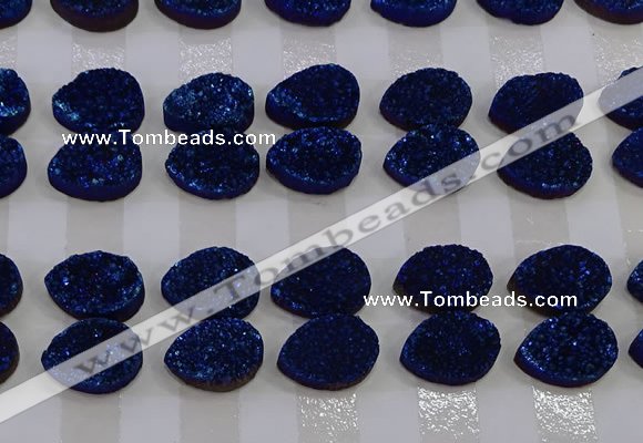 CGC263 15*20mm flat teardrop druzy quartz cabochons wholesale