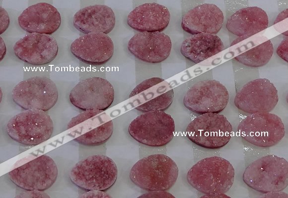 CGC264 15*20mm flat teardrop druzy quartz cabochons wholesale