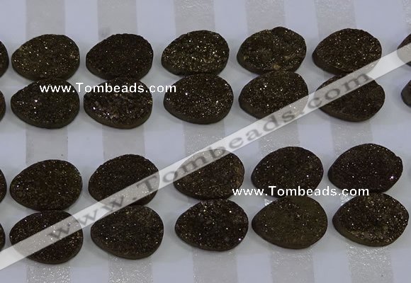 CGC265 15*20mm flat teardrop druzy quartz cabochons wholesale