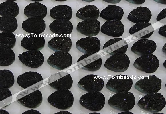 CGC267 15*20mm flat teardrop druzy quartz cabochons wholesale