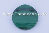 CGC44 24mm faceted coin natural malachite gemstone cabochons