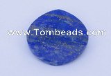 CGC51 6*28mm faceted coin natural lapis lazuli gemstone cabochons