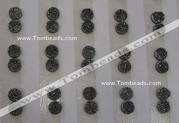 CGC72 6mm flat round druzy quartz cabochons wholesale