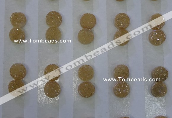 CGC80 8mm flat round druzy quartz cabochons wholesale