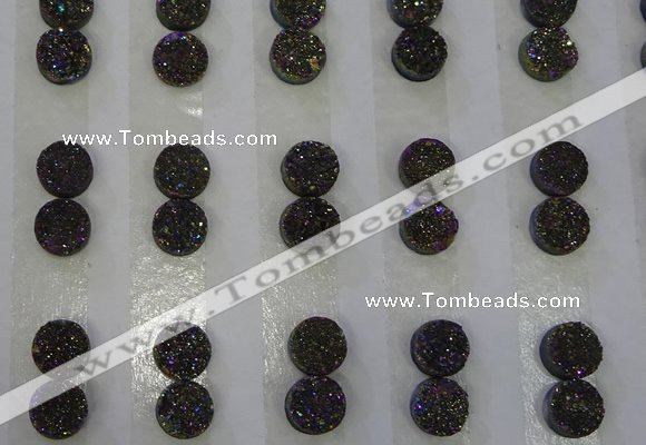 CGC86 8mm flat round druzy quartz cabochons wholesale