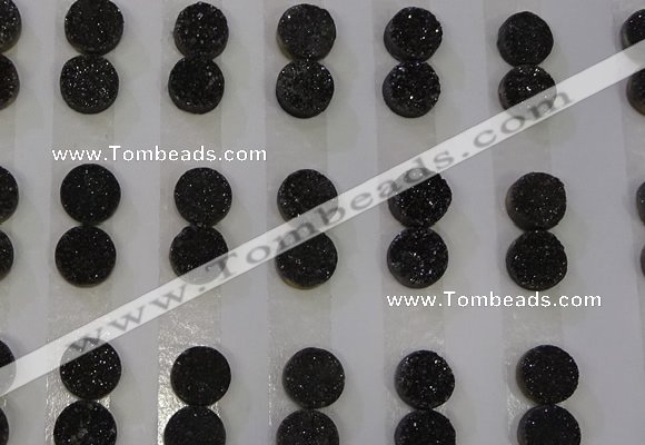 CGC90 10mm flat round druzy quartz cabochons wholesale