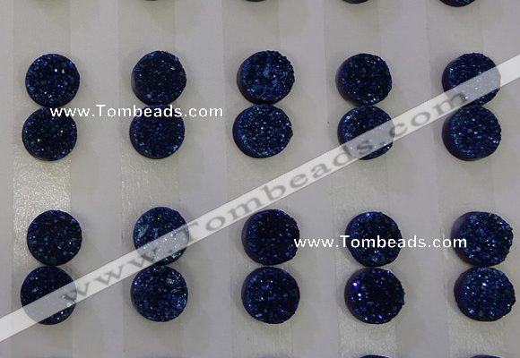 CGC91 10mm flat round druzy quartz cabochons wholesale