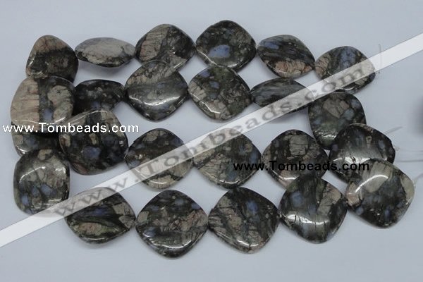 CGE02 15.5 inches 30*30mm diamond glaucophane gemstone beads