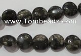 CGE122 15.5 inches 10mm flat round glaucophane gemstone beads